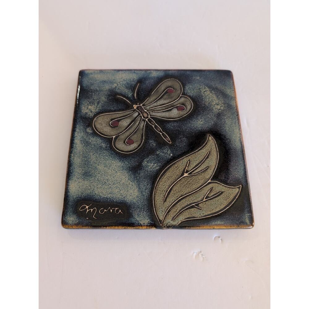Mara Hand painted Dragonfly 6 X‎ 6 Inch Tile/Trivet